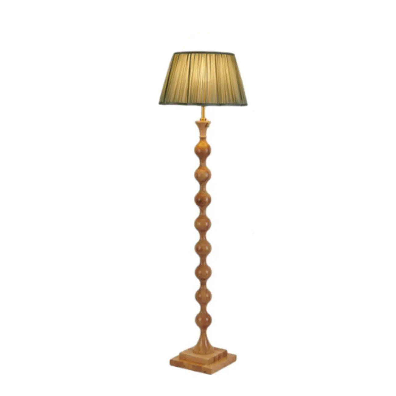 Lampadaire traditionnel en bois de 62 cm de haut avec abat-jour en tissu