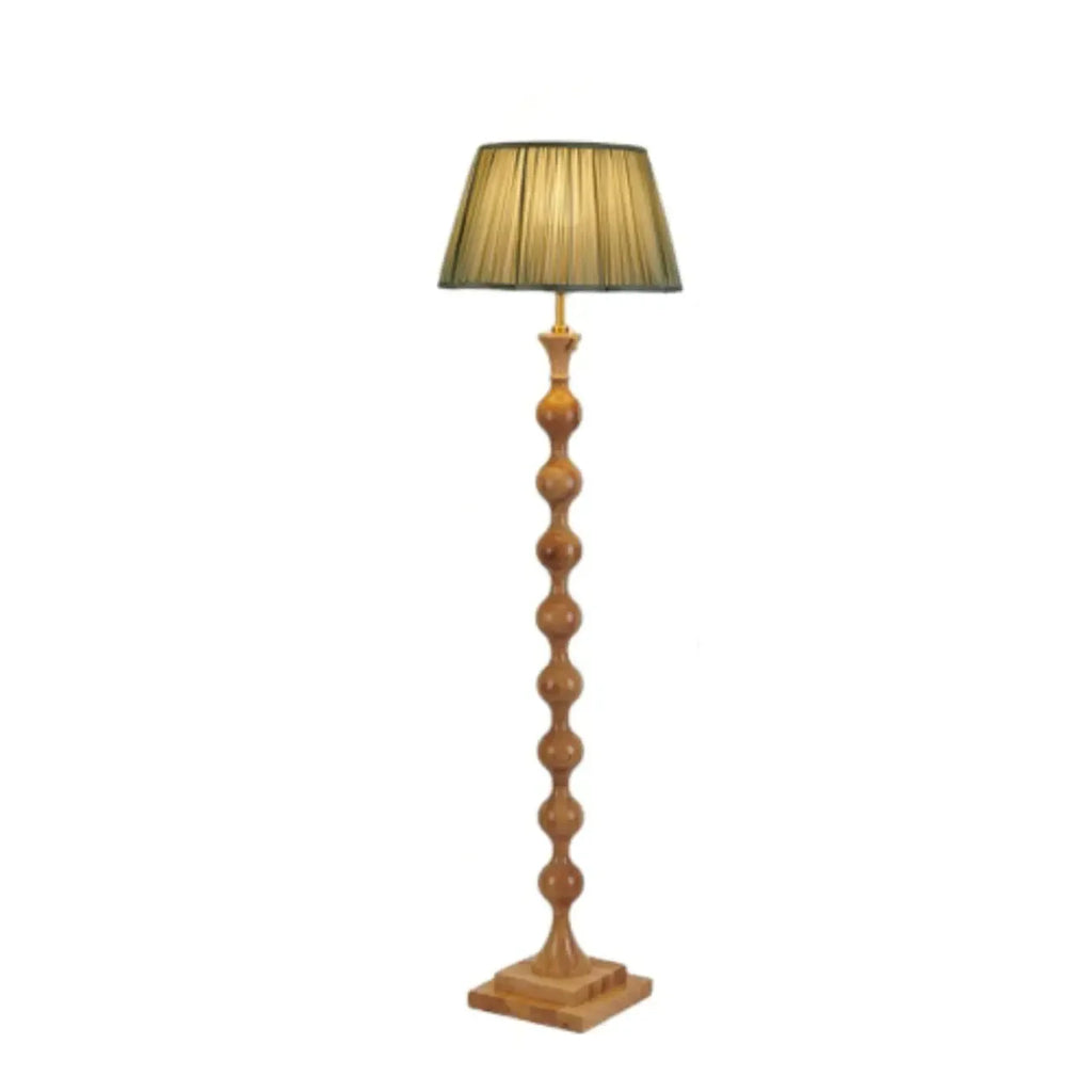 Lampadaire traditionnel en bois de 62 cm de haut avec abat-jour en tissu