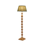 Lampadaire traditionnel en bois de 62 cm de haut avec abat-jour en tissu