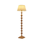 Lampadaire traditionnel en bois de 62 cm de haut avec abat-jour en tissu