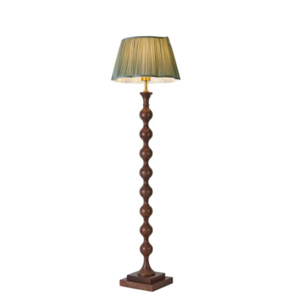 Lampadaire traditionnel en bois de 62 cm de haut avec abat-jour en tissu