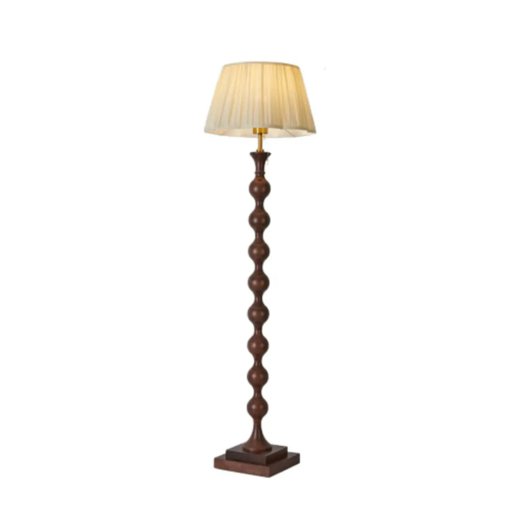 Lampadaire traditionnel en bois de 62 cm de haut avec abat-jour en tissu