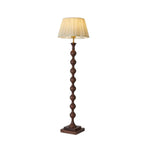 Lampadaire traditionnel en bois de 62 cm de haut avec abat-jour en tissu