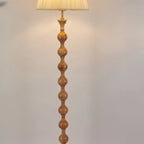 Lampadaire traditionnel en bois de 62 cm de haut avec abat-jour en tissu