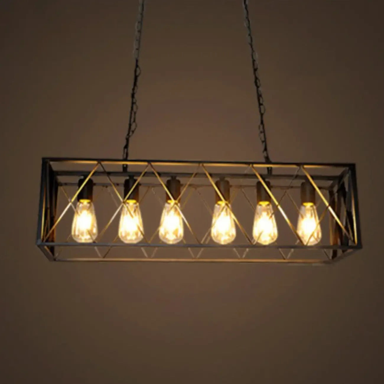 Lampadario a sospensione industriale in ferro nero opaco per isola cucina