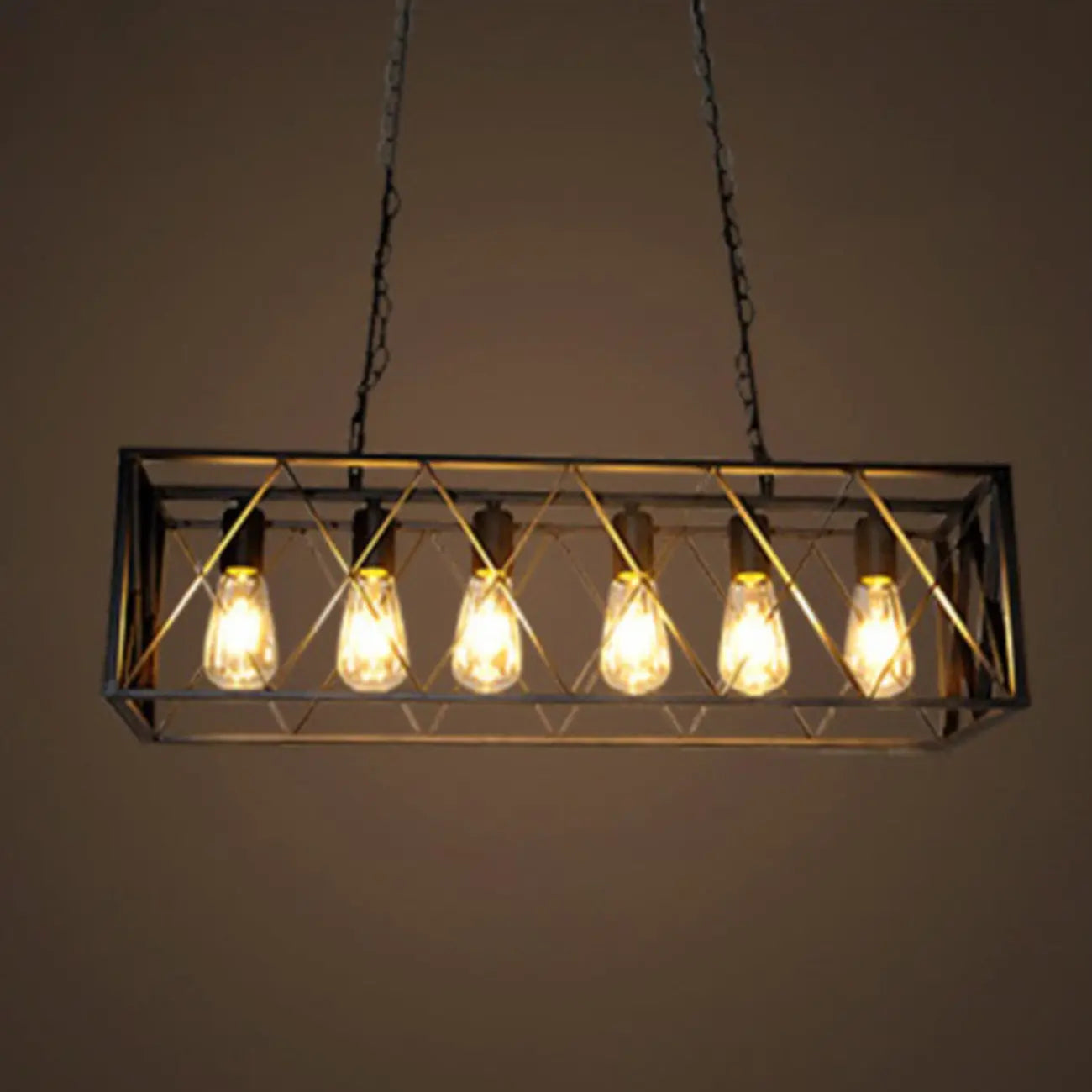 Lampadario a sospensione industriale in ferro nero opaco per isola cucina