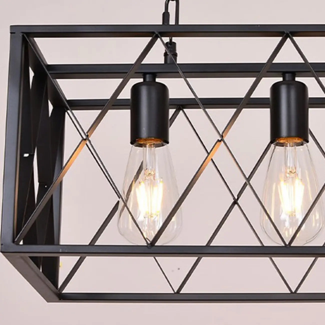 Lampadario a sospensione industriale in ferro nero opaco per isola cucina