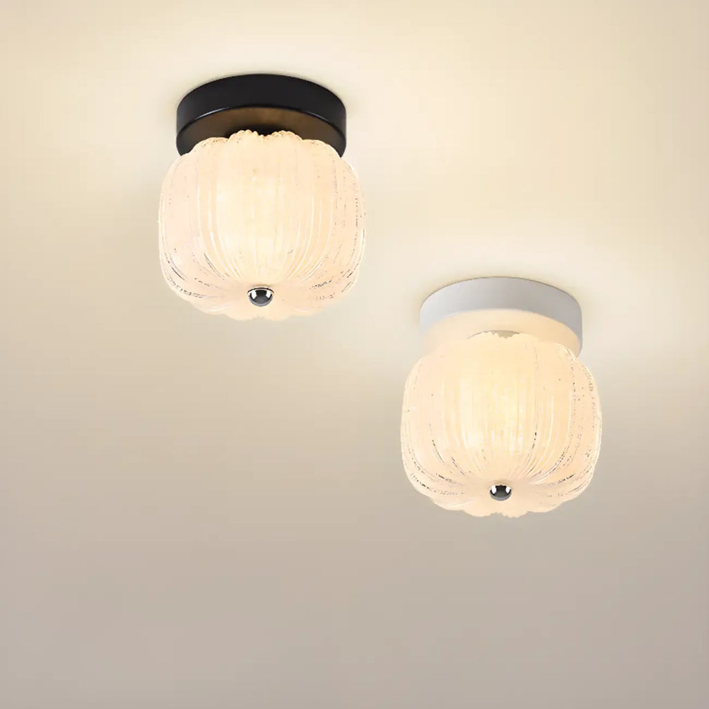Plafonnier semi-encastré en forme de mini tambour pour couloir