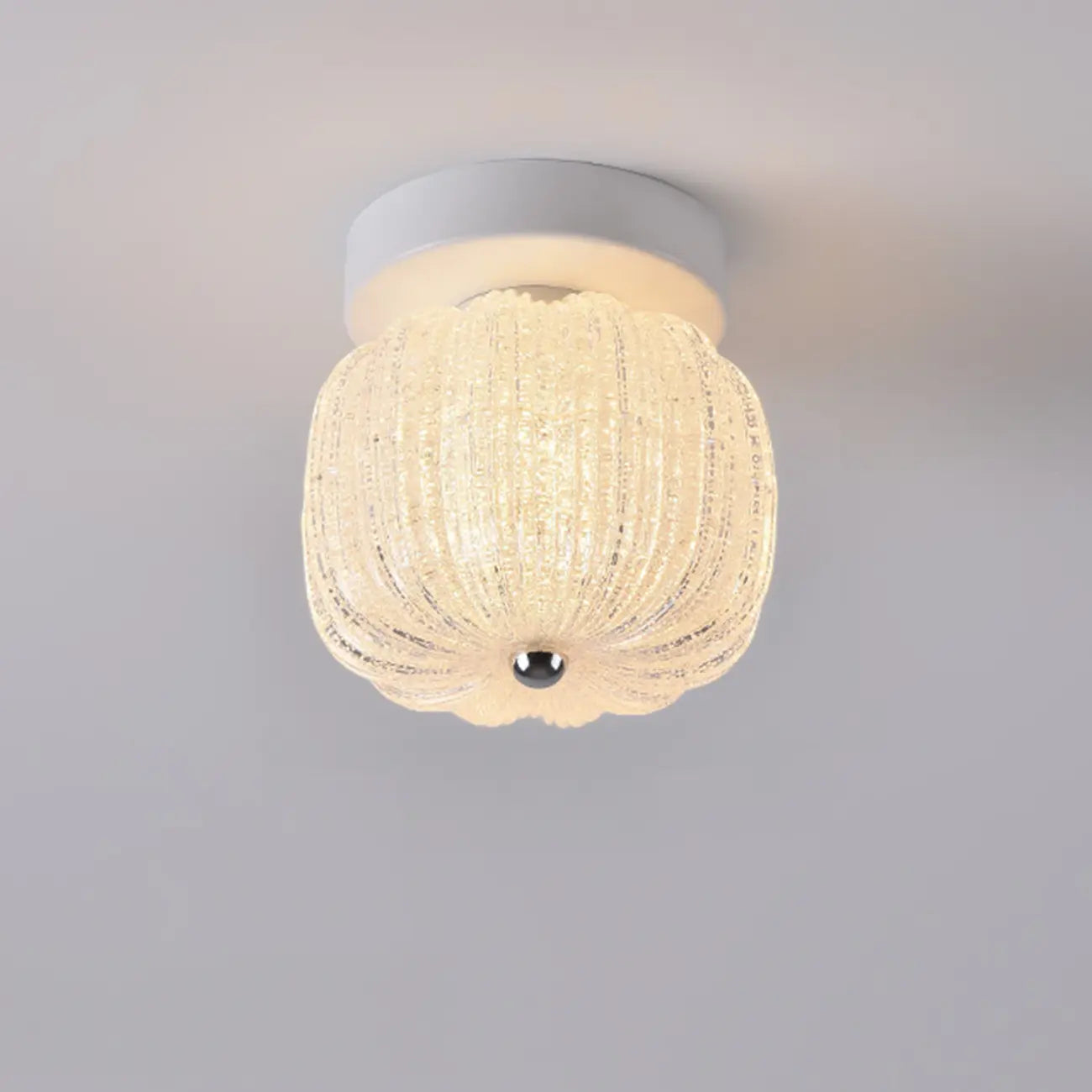 Plafonnier semi-encastré en forme de mini tambour pour couloir