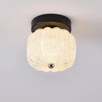 Plafonnier semi-encastré en forme de mini tambour pour couloir