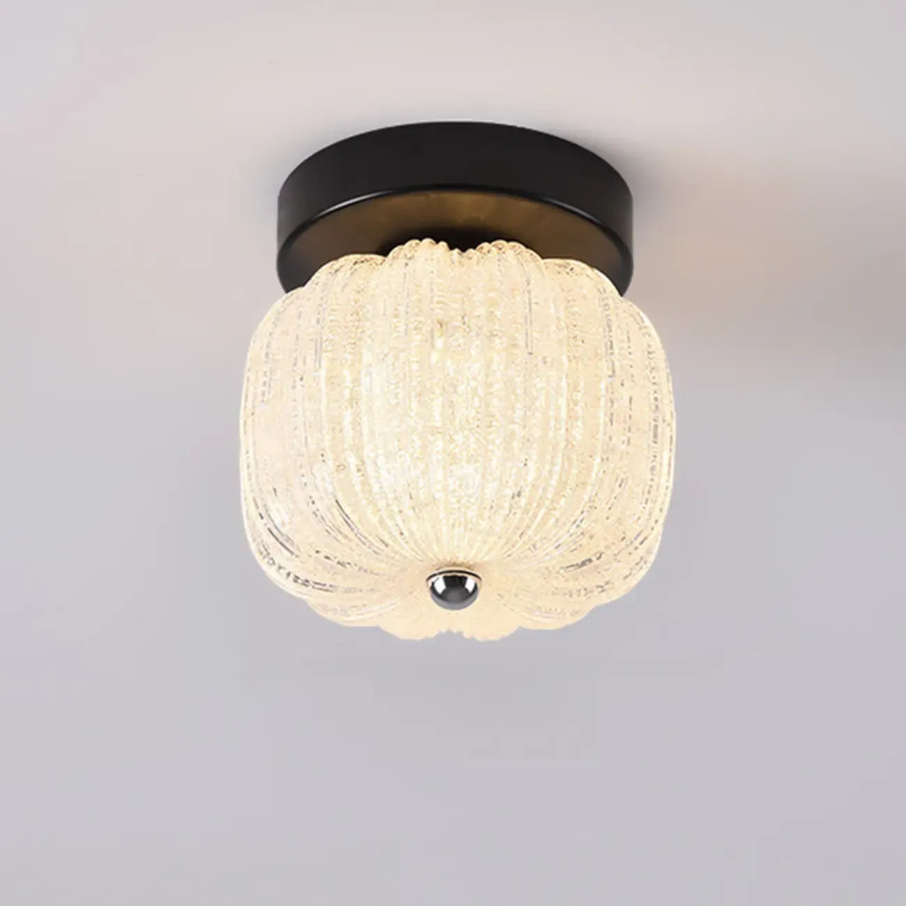 Plafonnier semi-encastré en forme de mini tambour pour couloir