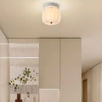 Plafonnier semi-encastré en forme de mini tambour pour couloir