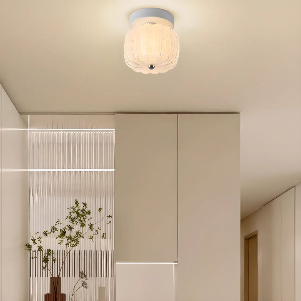 Plafonnier semi-encastré en forme de mini tambour pour couloir