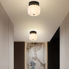 Plafonnier semi-encastré en forme de mini tambour pour couloir