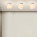 Plafonnier semi-encastré en forme de mini tambour pour couloir