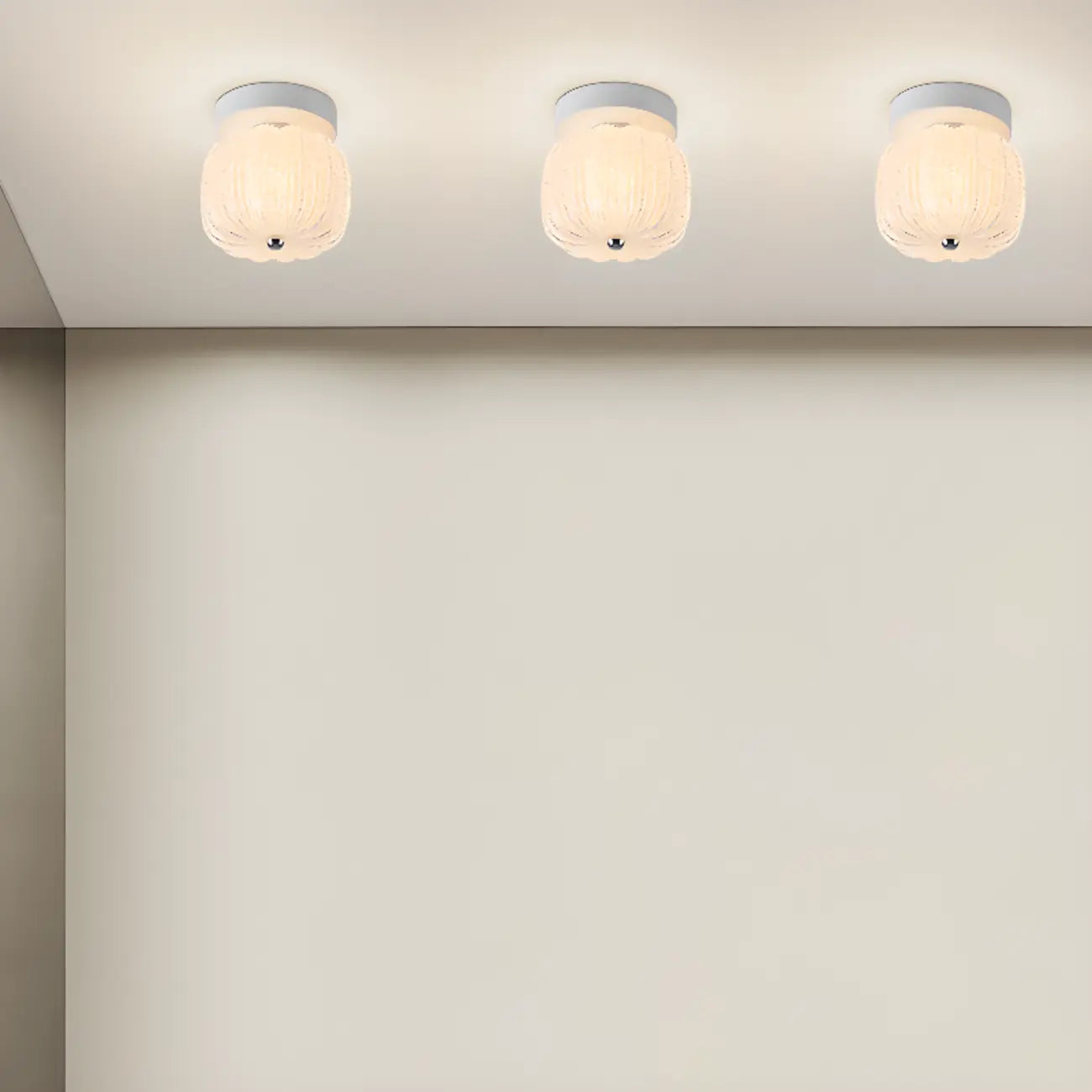 Plafonnier semi-encastré en forme de mini tambour pour couloir