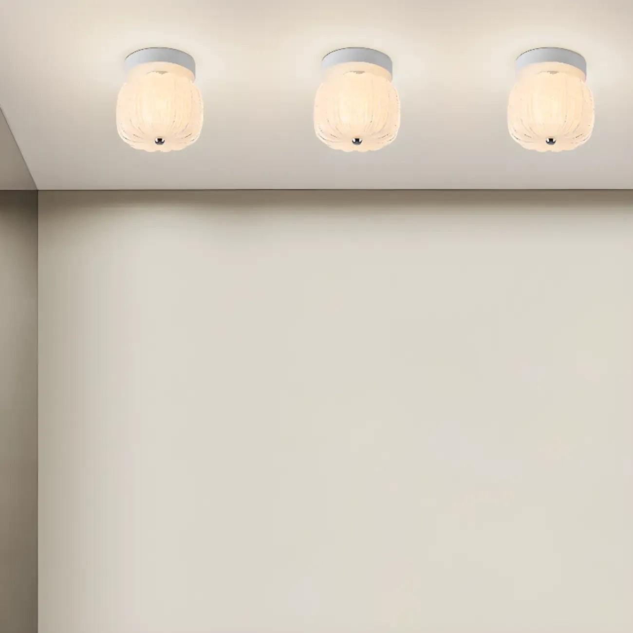 Plafonnier semi-encastré en forme de mini tambour pour couloir