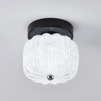 Plafonnier semi-encastré en forme de mini tambour pour couloir