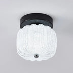 Plafonnier semi-encastré en forme de mini tambour pour couloir
