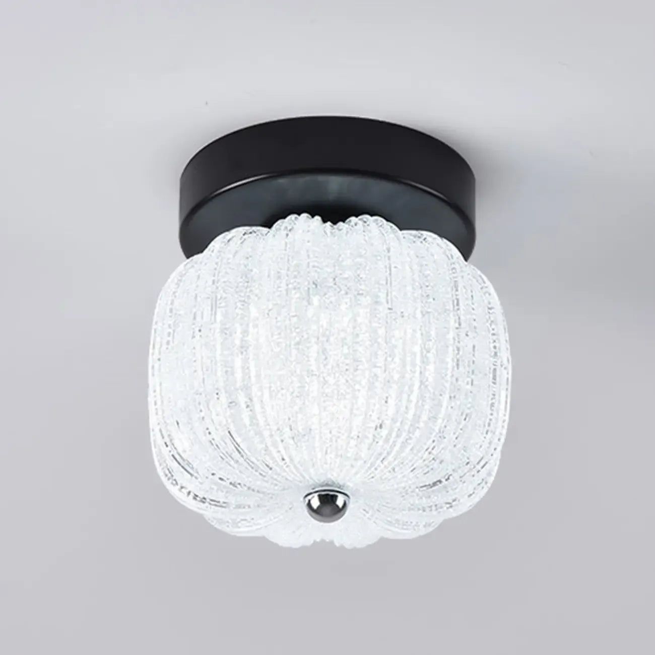 Plafonnier semi-encastré en forme de mini tambour pour couloir