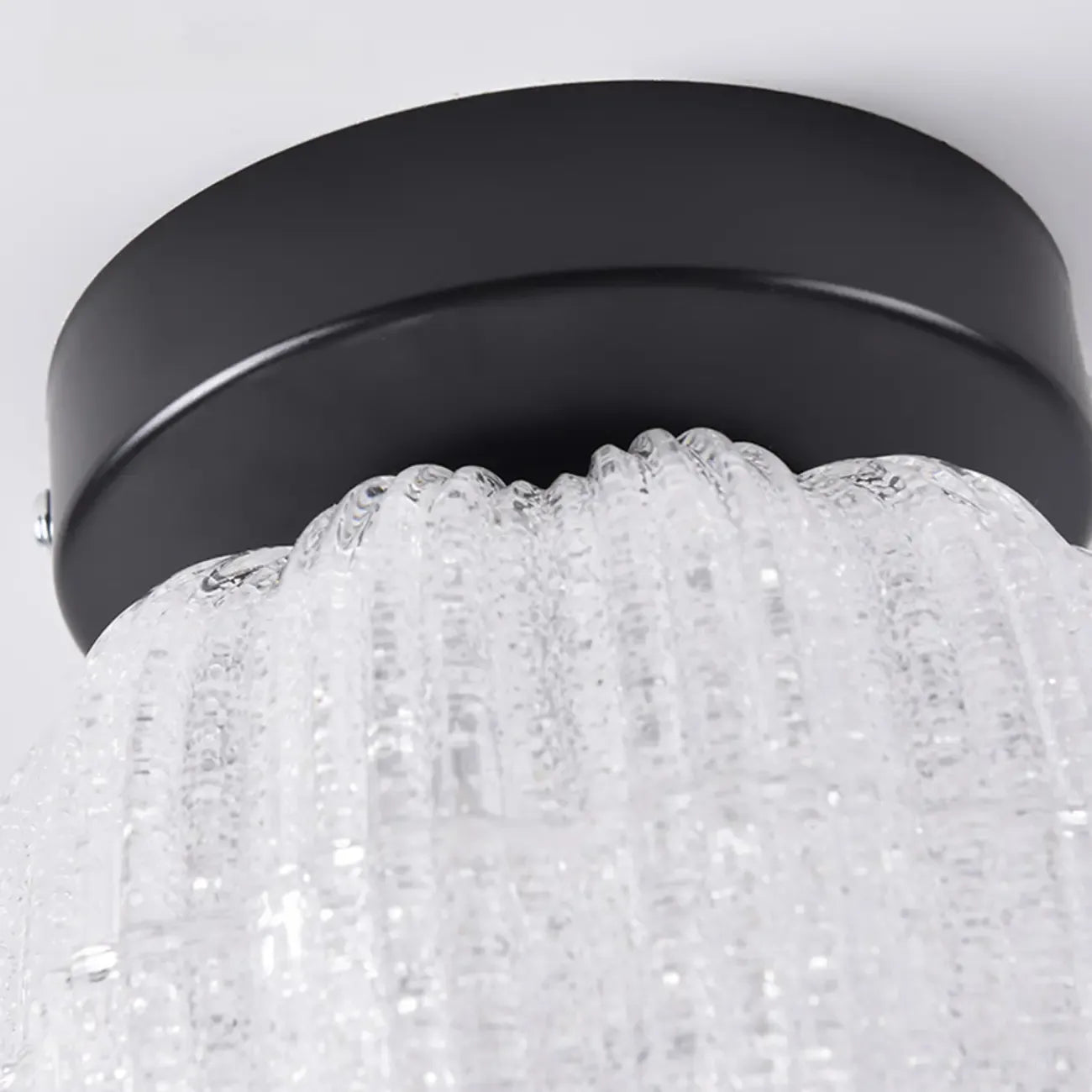 Plafonnier semi-encastré en forme de mini tambour pour couloir