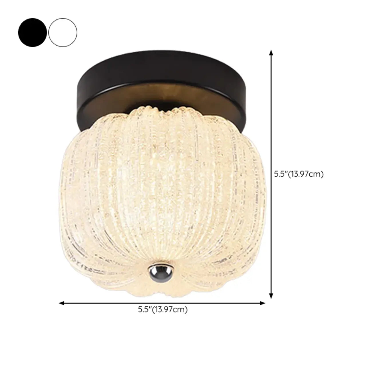 Plafonnier semi-encastré en forme de mini tambour pour couloir