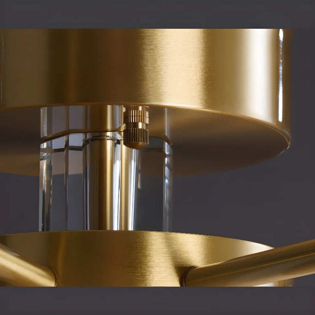 Plafonnier LED semi-encastré à intensité variable en cristal Sputnik doré