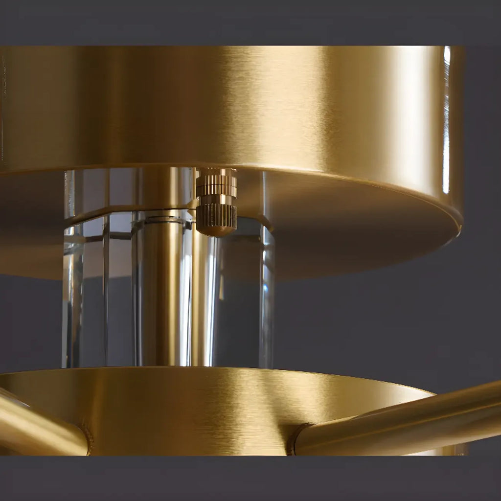 Plafonnier LED semi-encastré à intensité variable en cristal Sputnik doré