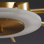 Plafonnier LED semi-encastré à intensité variable en cristal Sputnik doré