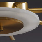 Plafonnier LED semi-encastré à intensité variable en cristal Sputnik doré