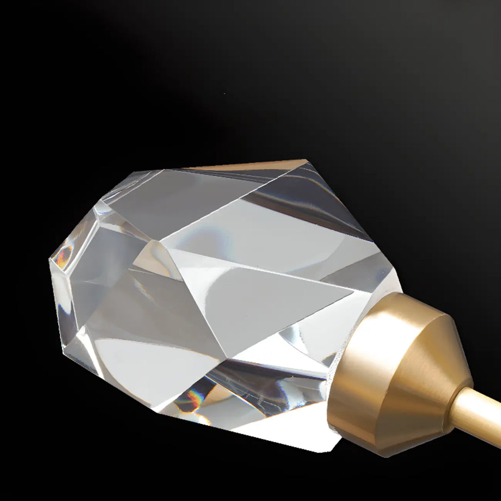 Plafonnier LED semi-encastré à intensité variable en cristal Sputnik doré