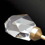 Plafonnier LED semi-encastré à intensité variable en cristal Sputnik doré