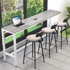 Tables de bar modernes en quartz gris avec pieds en métal