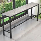 Tables de bar modernes en quartz gris avec pieds en métal