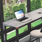 Tables de bar modernes en quartz gris avec pieds en métal
