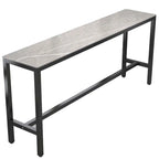 Tables de bar modernes en quartz gris avec pieds en métal