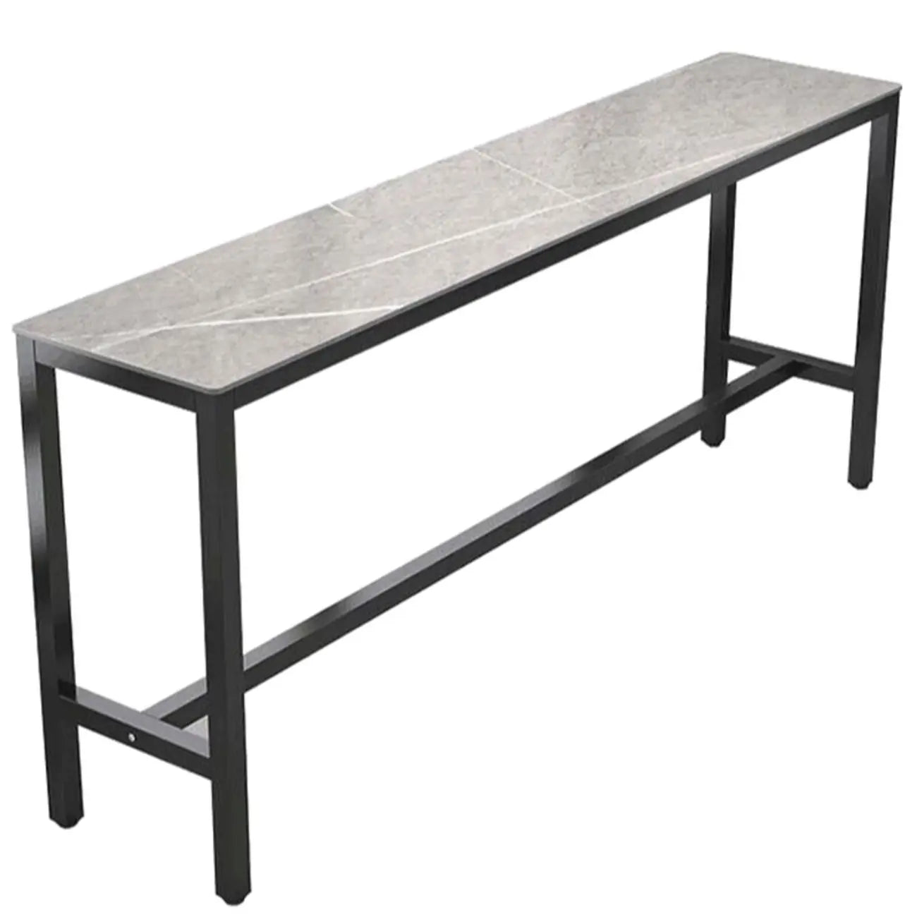Tables de bar modernes en quartz gris avec pieds en métal