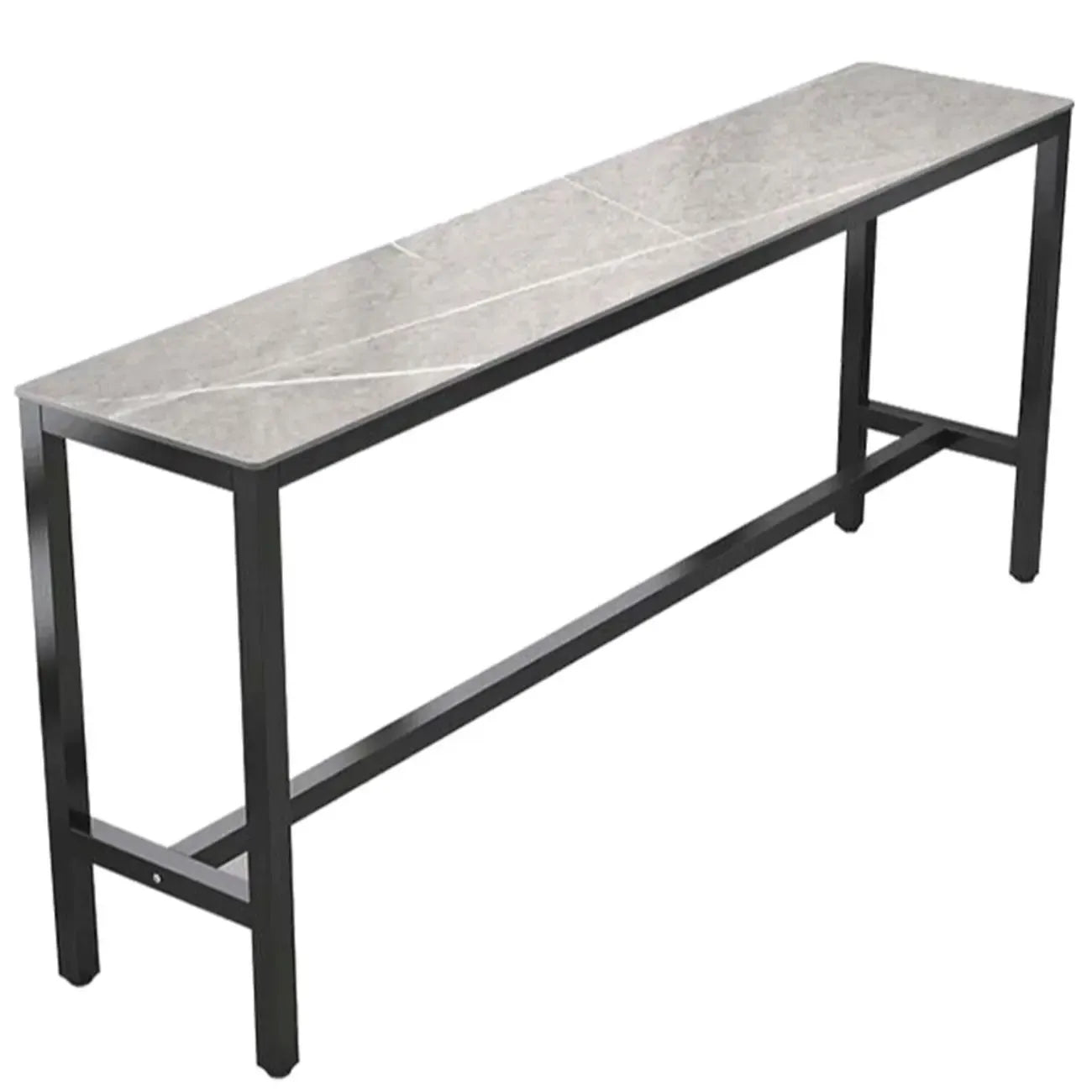 Tables de bar modernes en quartz gris avec pieds en métal