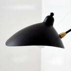 Applique da parete a braccio oscillante in metallo nero a 2 luci e a 1 luce