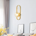 Applique murale artistique en laiton avec sphère en verre pour salon