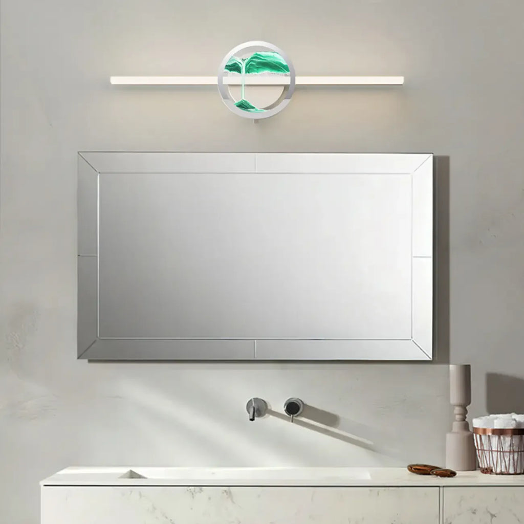 Applique murale de salle de bain en verre à intensité variable avec LED intégrée