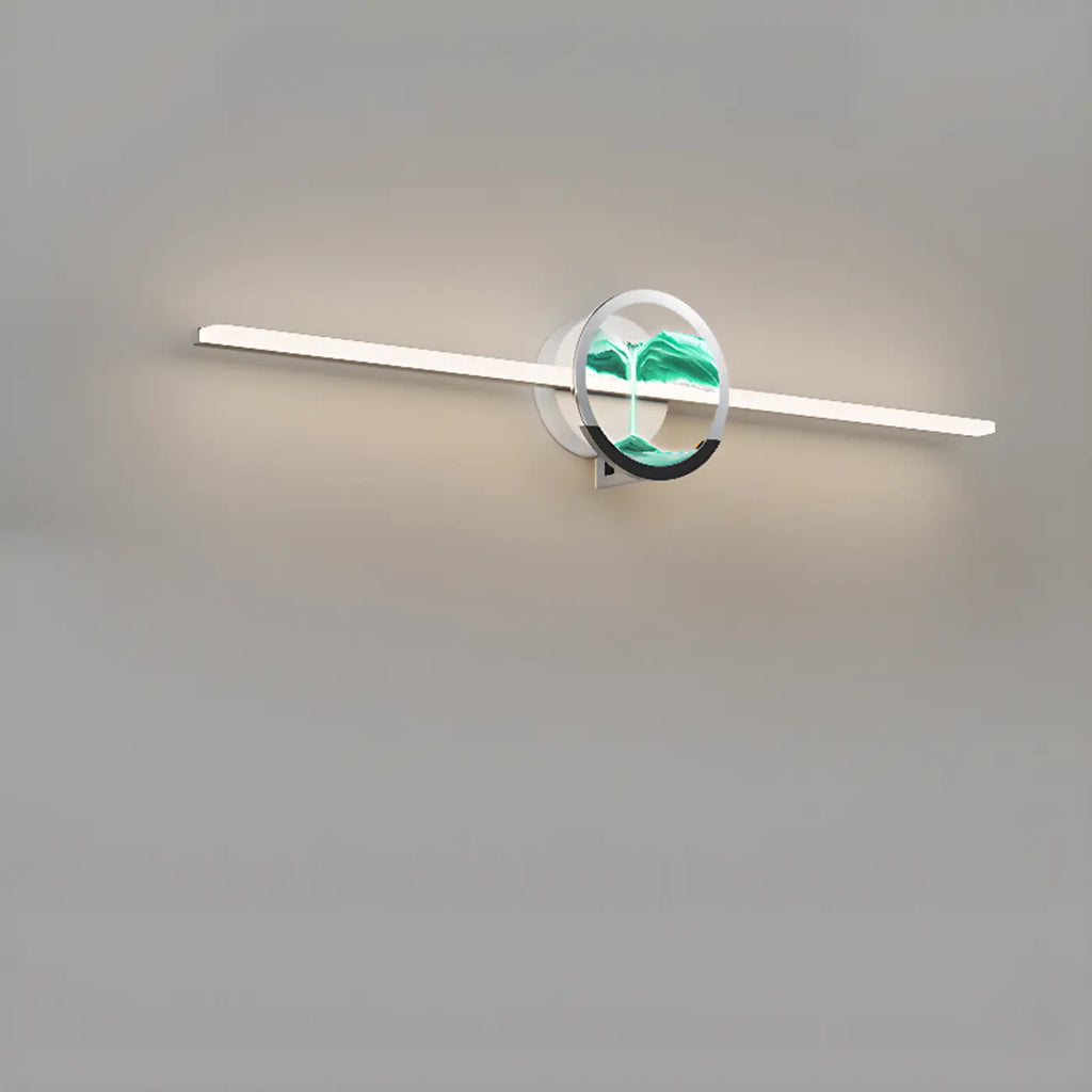 Applique murale de salle de bain en verre à intensité variable avec LED intégrée