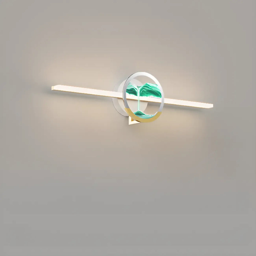 Applique murale de salle de bain en verre à intensité variable avec LED intégrée