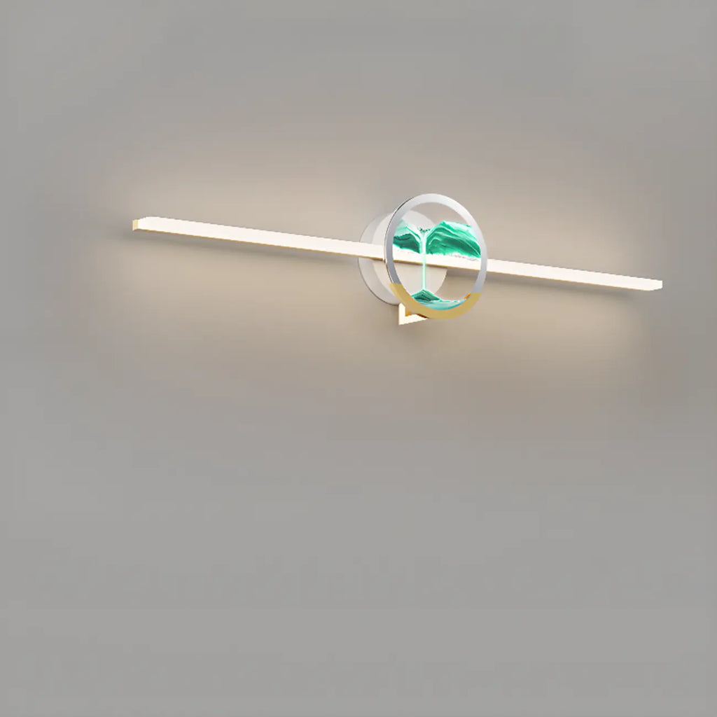 Applique murale de salle de bain en verre à intensité variable avec LED intégrée