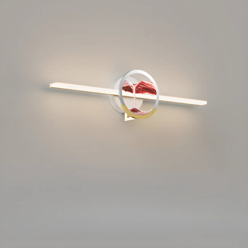 Applique murale de salle de bain en verre à intensité variable avec LED intégrée