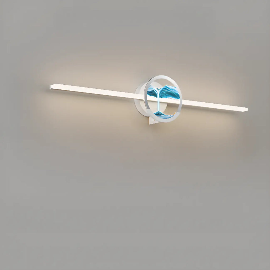Applique murale de salle de bain en verre à intensité variable avec LED intégrée