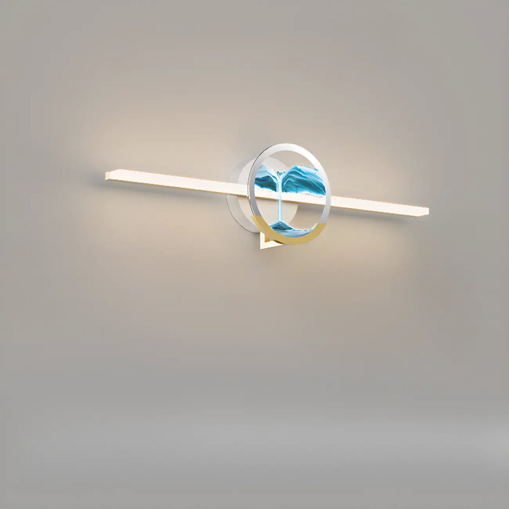 Applique murale de salle de bain en verre à intensité variable avec LED intégrée