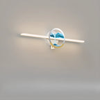 Applique murale de salle de bain en verre à intensité variable avec LED intégrée