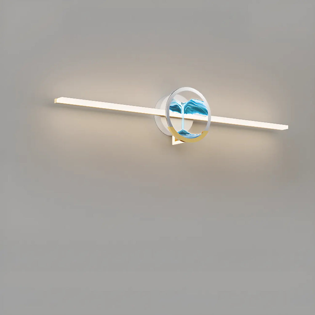 Applique murale de salle de bain en verre à intensité variable avec LED intégrée