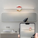 Applique murale de salle de bain en verre à intensité variable avec LED intégrée
